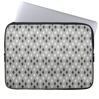 Housse Pour Ordinateur Portable motif géométrique fin gris noir et blanc