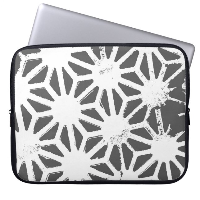 Housse Pour Ordinateur Portable Motif géométrique gris charbon (Devant)