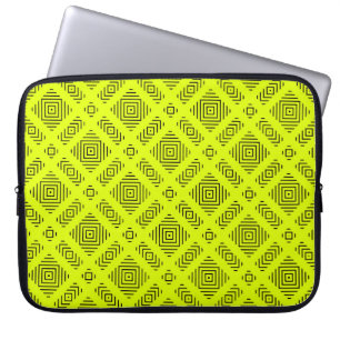 Housse Pour Ordinateur Portable Motif géométrique jaune citron