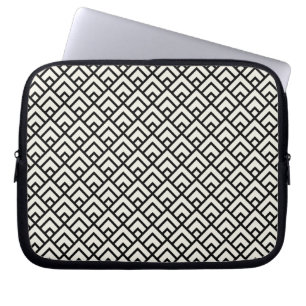 Housse Pour Ordinateur Portable Motif géométrique noir et blanc
