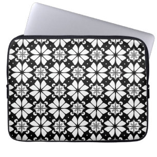 Housse Pour Ordinateur Portable Motif géométrique noir et blanc