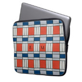Housse Pour Ordinateur Portable Motif géométrique rétro monogramme (devant gauche)