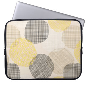 Housse Pour Ordinateur Portable Motif géométrique transparent avec cercles roses