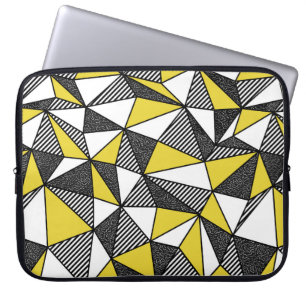 Housse Pour Ordinateur Portable Motif géométrique transparent dans le style rétro
