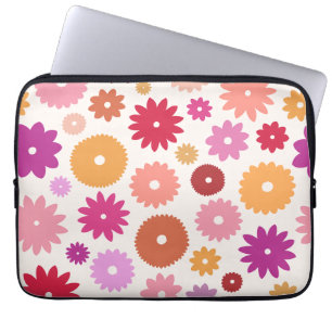 Housse Pour Ordinateur Portable Motif Grandes Fleurs Colorées