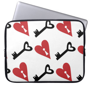 Housse Pour Ordinateur Portable Motif graphique élégant et transparent avec coeurs