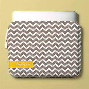 Housse Pour Ordinateur Portable Motif Grey Zig Zag Chevrons