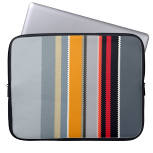 Housse Pour Ordinateur Portable Motif gris argenté rouge jaune bleu