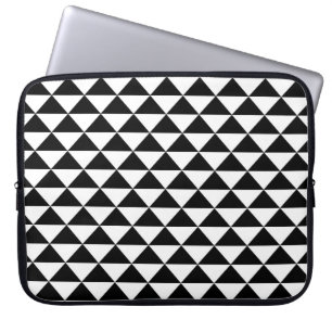Housse Pour Ordinateur Portable Motif hawaïen noir et blanc de triangle de