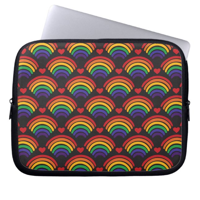 Housse Pour Ordinateur Portable Motif Heart & Rainbows (Devant)