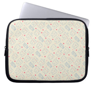 Housse Pour Ordinateur Portable Motif heureux en pastel de dents