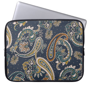 Housse Pour Ordinateur Portable Motif indien traditionnel Paisley sur fond de terr
