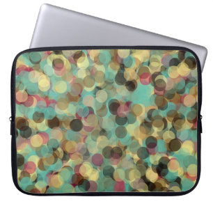 Housse Pour Ordinateur Portable motif jaune rose vert et bleu abstrait