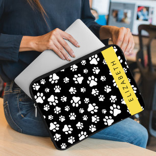 Housse Pour Ordinateur Portable Motif mâle, Patrouilles de chien, Noir et Blanc, V