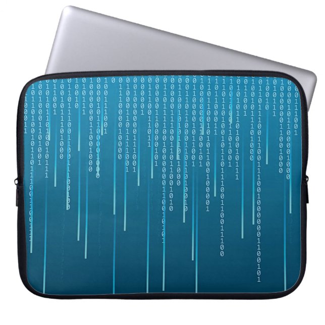 Housse Pour Ordinateur Portable Motif matriciel en bleu (Devant)