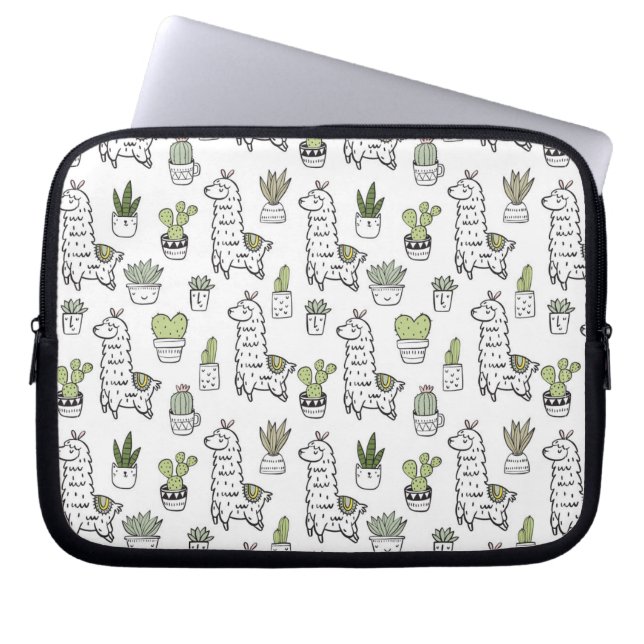 Housse Pour Ordinateur Portable Motif mignon d'alpaga et de cactus (Devant)