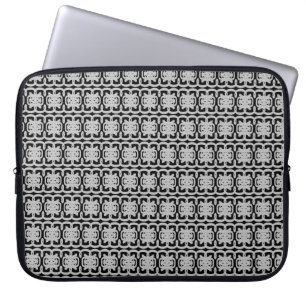 Housse Pour Ordinateur Portable Motif Moderne en Gris Argent et Noir