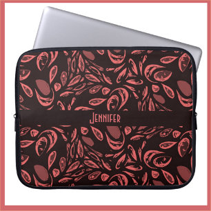 Housse Pour Ordinateur Portable Motif moderne noir, rouge chaud