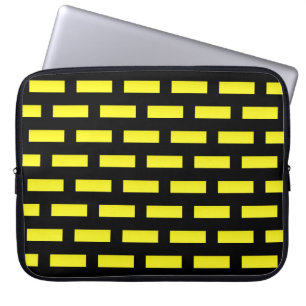 Housse Pour Ordinateur Portable Motif mural noir et jaune