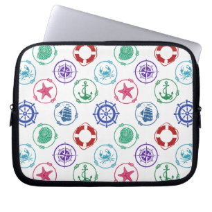 Housse Pour Ordinateur Portable Motif nautique coloré