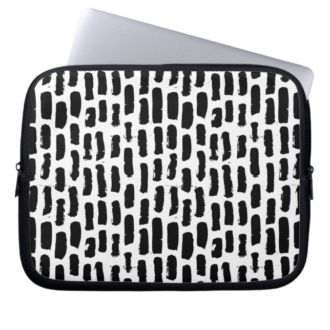 Housse Pour Ordinateur Portable Motif noir de courses de brosse (Devant)