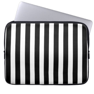 HOUSSE POUR ORDINATEUR PORTABLE MOTIF NOIR GIRLY DE RAYURES DE MOD