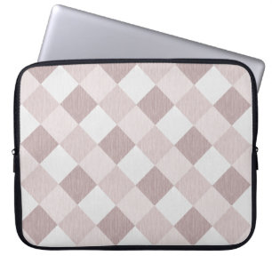 Housse Pour Ordinateur Portable Motif Oblique de géométrique beige et gris