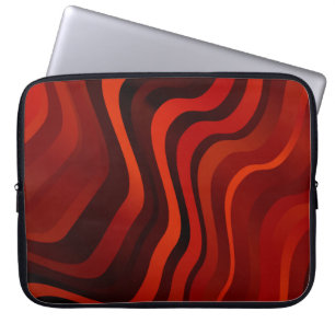 Housse Pour Ordinateur Portable Motif orange clair avec lignes. Illustration color
