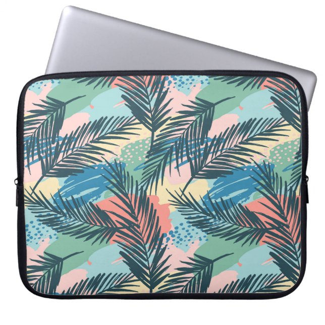Housse Pour Ordinateur Portable Motif Pastel Tropical Leaf (Devant)