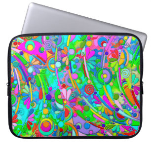 Housse Pour Ordinateur Portable Motif Peint À La Main Et Numériquement Art 18
