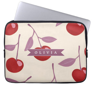 Housse Pour Ordinateur Portable Motif personnalisé de cerise sucrée Rétro de fille