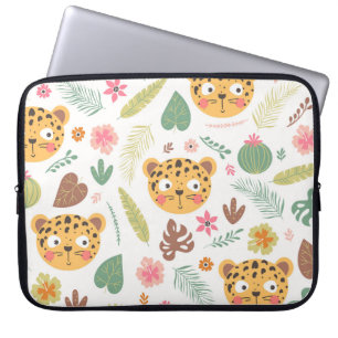 Housse Pour Ordinateur Portable Motif Plante de Leopard Head Tropical