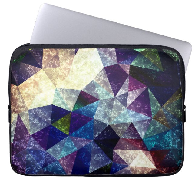 Housse Pour Ordinateur Portable Motif polygonale en marbre. (Devant)