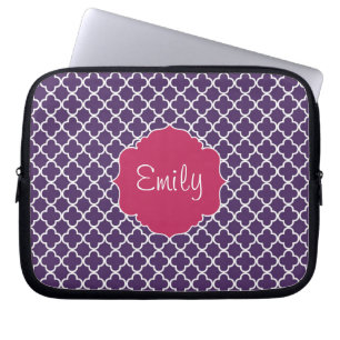 Housse Pour Ordinateur Portable Motif pourpre de Quatrefoil