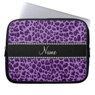 Housse Pour Ordinateur Portable Motif pourpre nommé personnalisé de léopard