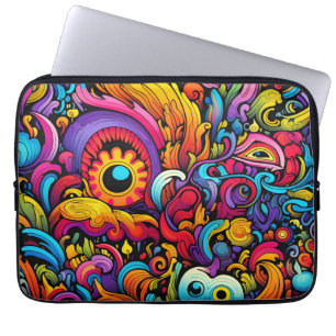 Housse Pour Ordinateur Portable Motif psychédélique coloré