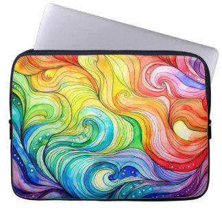 Housse Pour Ordinateur Portable Motif Rainbow Swirl