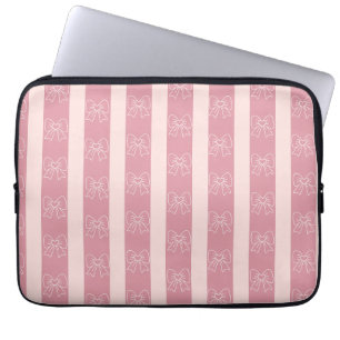 Housse Pour Ordinateur Portable Motif rayure arc-en-ciel rose mignon – Esthétique
