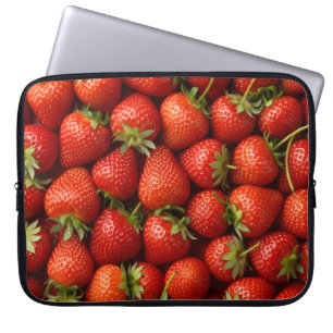 Housse Pour Ordinateur Portable Motif réaliste de fraise pour une récolte sucrée