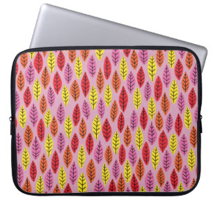 Housse Pour Ordinateur Portable Motif rose feuilles colorées