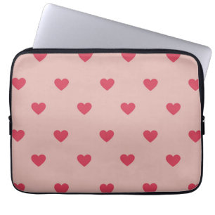 Housse Pour Ordinateur Portable Motif rose Retro Coeur Y2K avec Arrière - plan ros