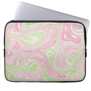 Housse Pour Ordinateur Portable Motif rose vert à bille liquide