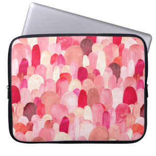 Housse Pour Ordinateur Portable Motif sans charme de taches roses, rouges et beige
