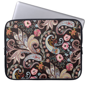 Housse Pour Ordinateur Portable Motif sans couture avec cachemire coloré floral
