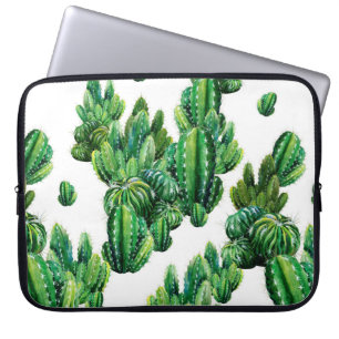 Housse Pour Ordinateur Portable Motif sans couture avec cactus aquarelle. Cactus i