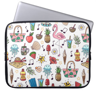 Housse Pour Ordinateur Portable Motif sans couture avec des éléments d'été. illust