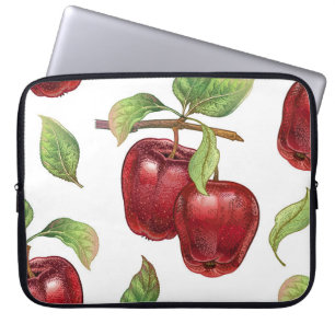 Housse Pour Ordinateur Portable Motif sans couture avec des pommes rouges. vinique
