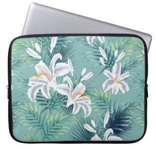 Housse Pour Ordinateur Portable Motif sans couture avec feuilles tropicaux et roya