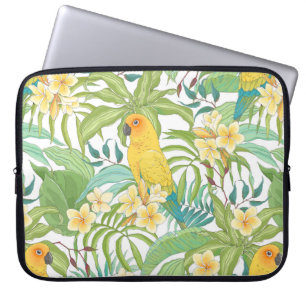 Housse Pour Ordinateur Portable Motif sans couture avec fleurs Plumeria, feuilles