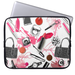 Housse Pour Ordinateur Portable Motif sans couture avec maquillage peint